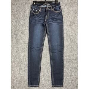 ViVi Diva Jeans Juniors 9 Skinny Low Rise Studded Rhinestone Stretch Pockets‎